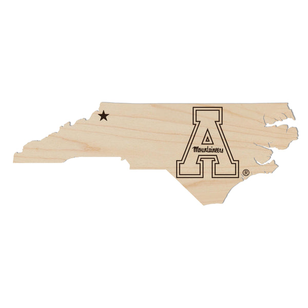 Appalachian State University Block A on State Magnet - Crafted from Cherry or Maple Wood - App State Mountaineers