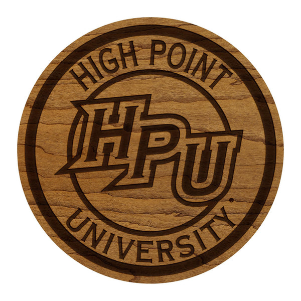 High Point University HPU Coaster – Crafted from Cherry and Maple Wood – High Point Panthers