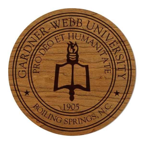 Gardner Webb University Seal Wall Hanging - Crafted from Cherry or Maple Wood - Gardner Webb Bulldogs