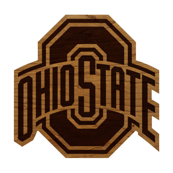 Ohio State University Block O Wall Hanging - Crafted from Cherry or Maple Wood - Ohio State Buckeyes