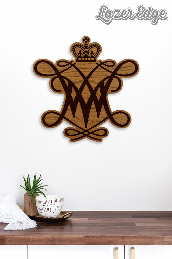 William and Mary Cypher Wall Hanging - Crafted from Cherry and Maple Wood - William and Mary Griifins