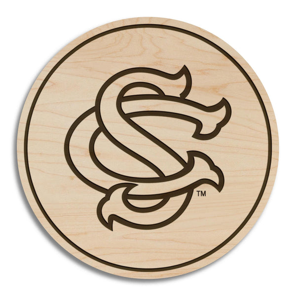 University of South Carolina USC Coaster – Crafted from Cherry or Maple Wood – USC Gamecocks