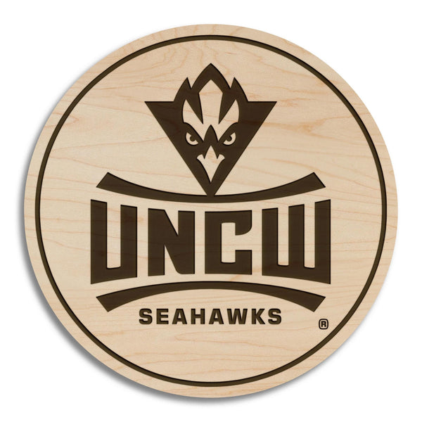University of North Carolina Wilmington Seahawks Coaster – Crafted from Cherry or Maple Wood – UNCW Seahawks