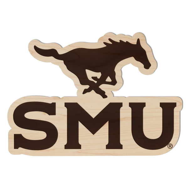 Southern Methodist University Mustangs Magnet - Crafted from Cherry or Maple Wood - SMU Mustangs