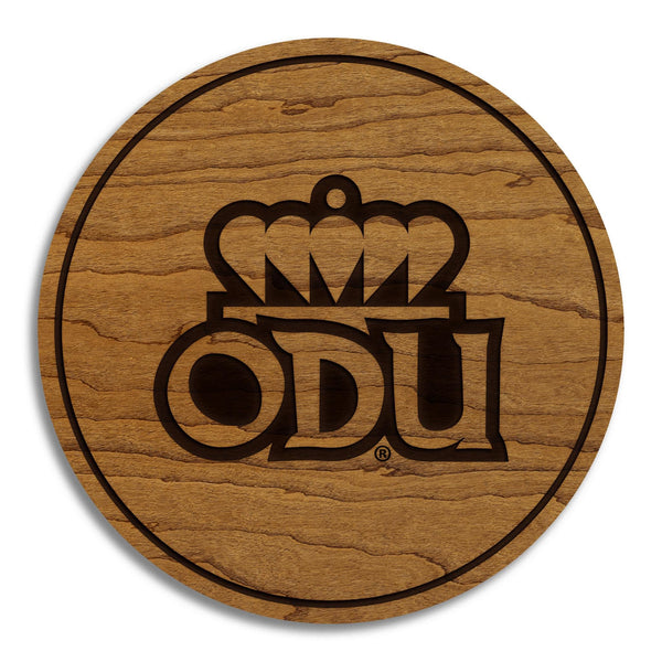 Old Dominion University Crown Coasters – Crafted from Cherry or Maple Wood – Old Dominion Monarchs