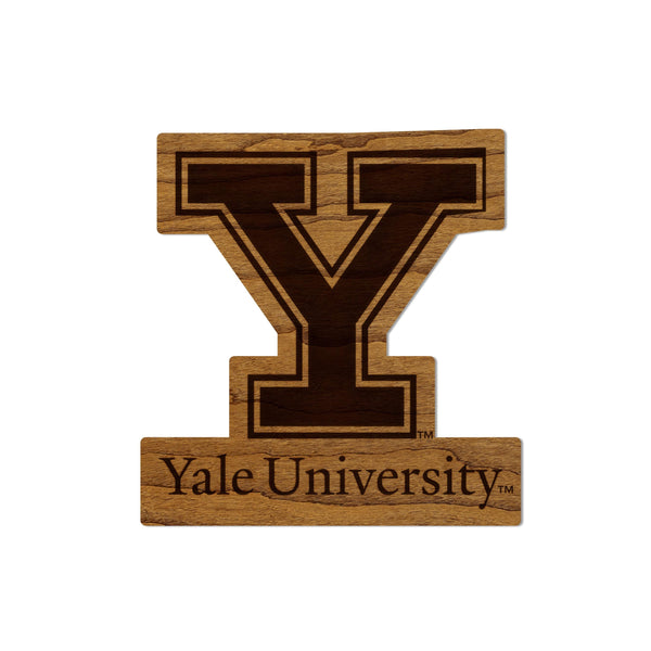 Yale University Athletic Y Magnet - Crafted from Cherry or Maple Wood - Yale Bulldogs