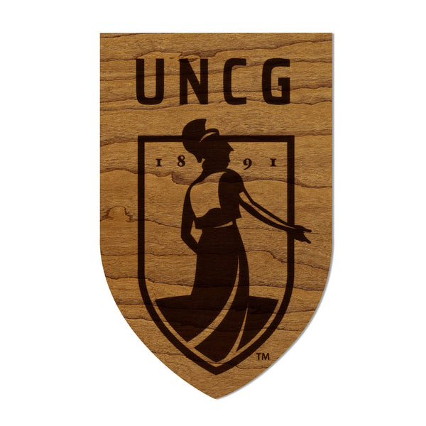 University of North Carolina Greensboro Academic Logo Magnet - Crafted from Cherry or Maple Wood - UNC Greensboro Spartans