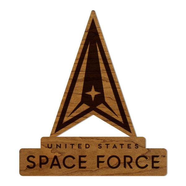 United States Space Force Emblem Wall Hanging – Crafted from Cherry or Maple Wood