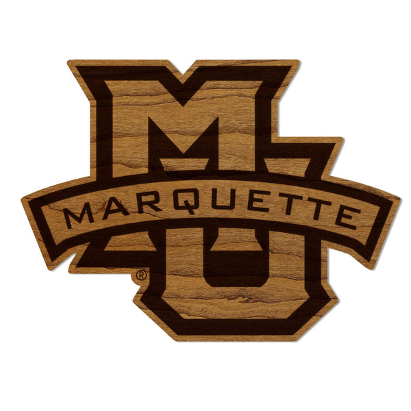 Marquette University Logo Magnet - Crafted from Cherry or Maple Wood - Marquette Golden Eagles