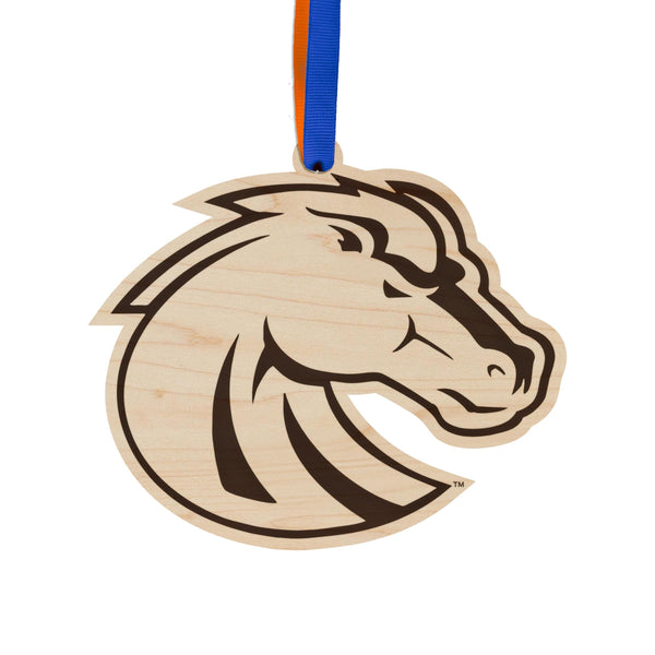 Boise State University Broncos Ornament – Crafted from Cherry and Maple Wood – Boise State Broncos