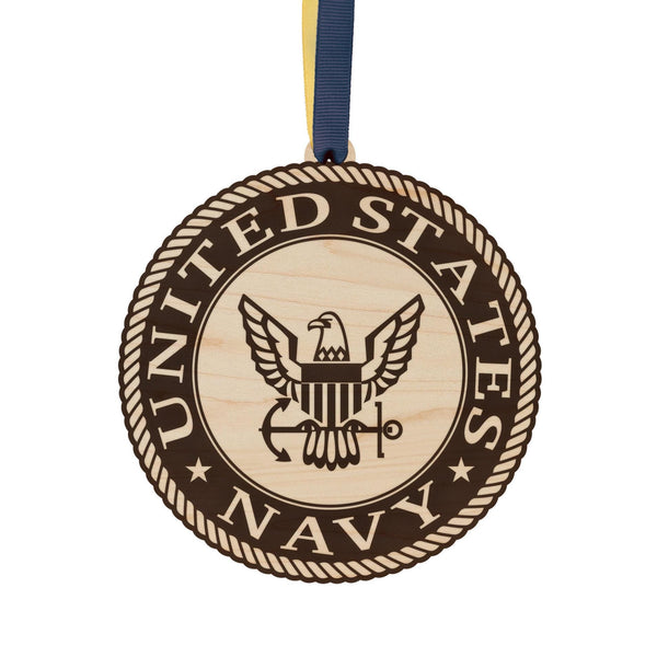 United States Navy Seal Ornament – Crafted from Cherry or Maple Wood