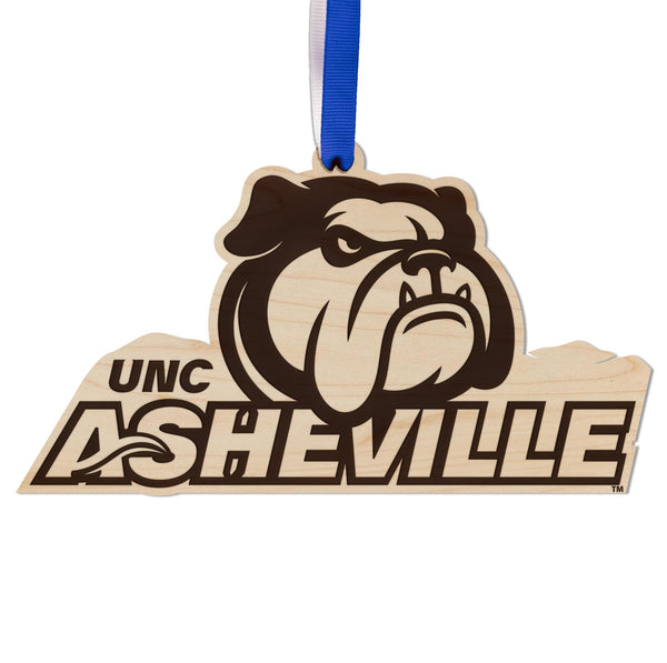 UNC Asheville Bulldogs Ornament – Crafted from Cherry Wood