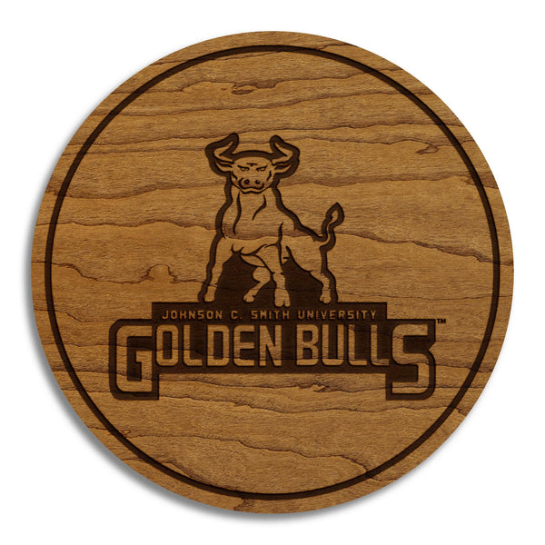 Johnson C. Smith University Golden Bulls Coaster – Crafted from Cherry or Maple Wood – JCSU Golden Bulls