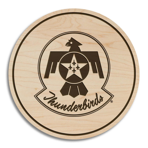 United States Air Force Thunderbirds Coaster - Crafted from Cherry or Maple Wood