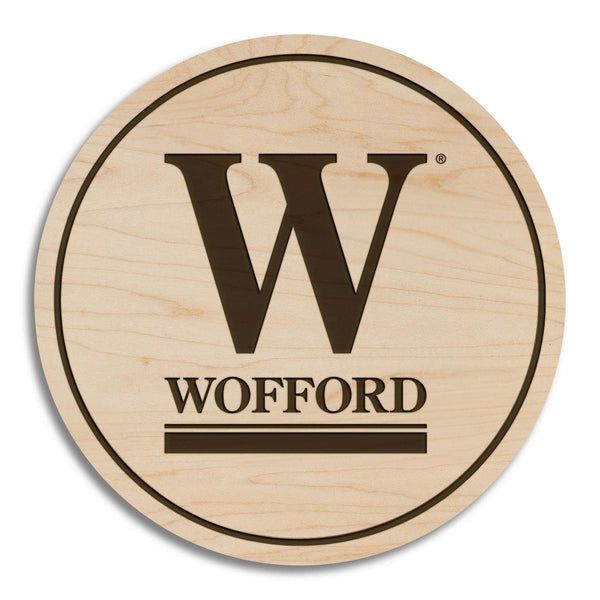 Wofford College Wordmark Coasters – Crafted from Cherry Wood – Wofford Terriers