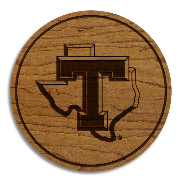 Tarleton State University Texas Logo Coaster – Crafted from Cherry or Maple Wood – Tarleton State Texans