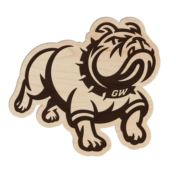 Gardner Webb University Bulldog Magnet - Crafted from Cherry or Maple Wood - Gardner Webb Bulldogs