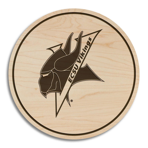 Elizabeth City State University Vikings Coaster – Crafted from Cherry or Maple Wood – ECSU Vikings