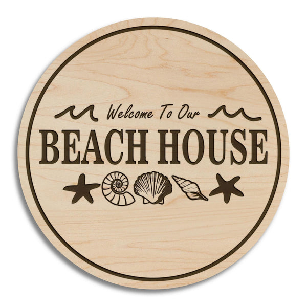 Welcome To Our Beach House Coaster – Crafted from Cherry or Maple Wood