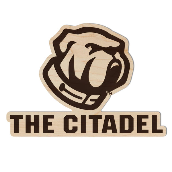 The Citadel Bulldog Magnet - Crafted from Cherry or Maple Wood - The Citadel Cadets