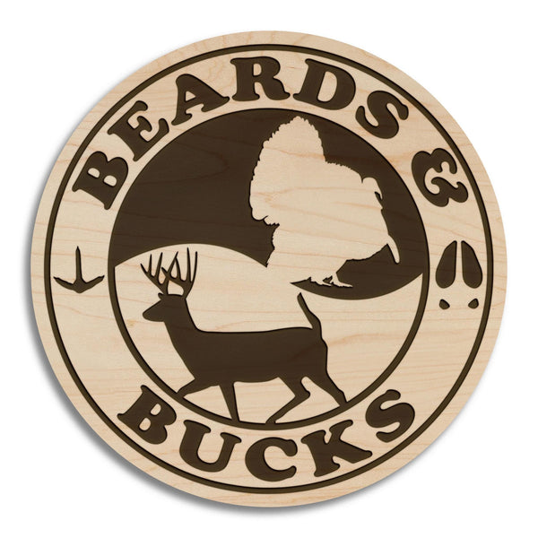 Beards & Bucks Coaster – Crafted from Cherry or Maple Wood
