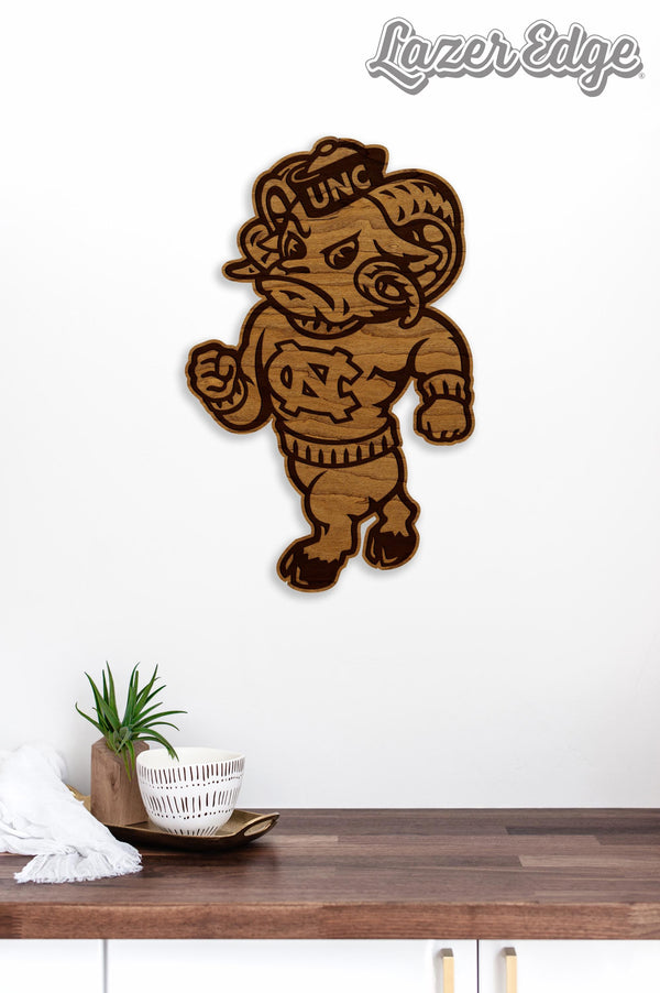 University of North Carolina Strutting Ramses Wall Hanging – Crafted from Cherry and  Maple Wood - UNC Tarheels