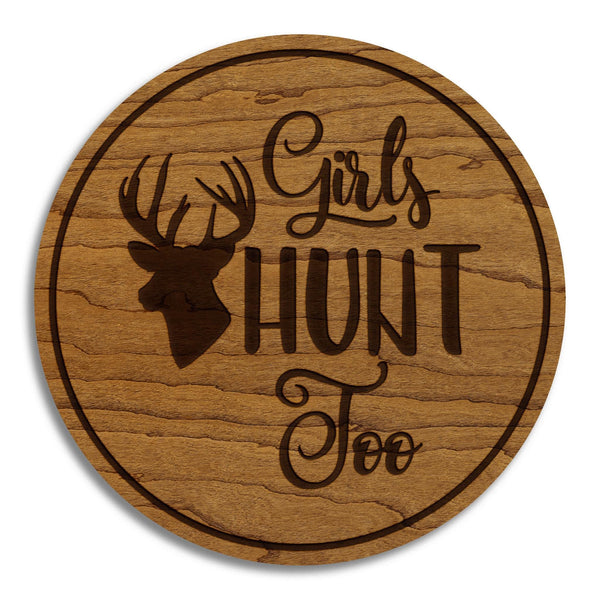 Girls Hunt Too Coaster – Crafted from Cherry or Maple Wood