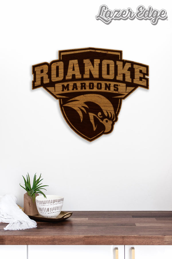 Roanoke College Maroons Wall Hanging - Crafted from Cherry and Maple Wood - Roanoke Maroons