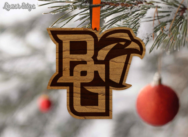 Bowling Green State University Falcons Ornament – Crafted from Cherry and Maple Wood – BGSU Falcons