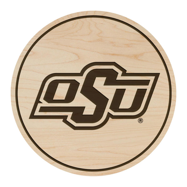 Oklahoma State University OS Coaster – Crafted from Cherry or Maple Wood – Oklahoma State University