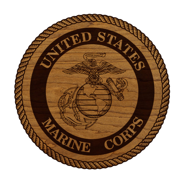 United States Marine Corps Seal Wall Hanging – Crafted from Cherry or Maple Wood