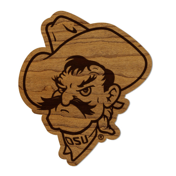 Oklahoma State Pistol Pete Magnet - Crafted from Cherry or Maple Wood - OSU Cowboys