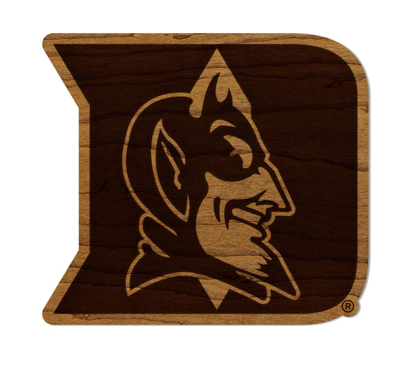 Duke University Blue Devil Iron D  Magnet - Crafted from Cherry or Maple Wood - Duke Blue Devils