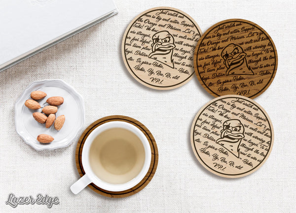 Virginia Tech University Fight Song Coaster – Crafted from Cherry or Maple Wood – Virginia Tech Hokies