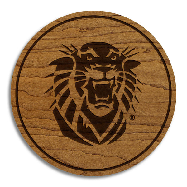 Fort Hays State University Tigers Coaster – Crafted from Cherry or Maple Wood – Fort Hays State Tigers
