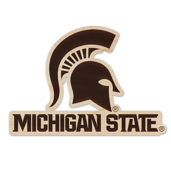 Michigan State University Wordmark Magnet - Crafted from Cherry or Maple Wood