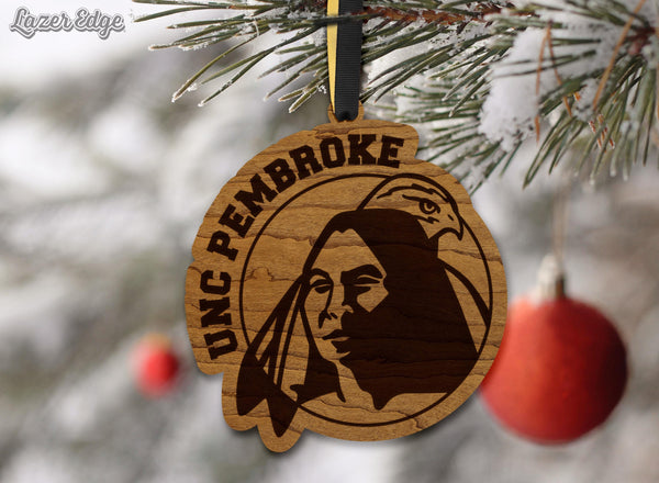 University of North Carolina Pembroke Braves Ornament – Crafted from Cherry or Maple Wood – UNC Pembroke Braves