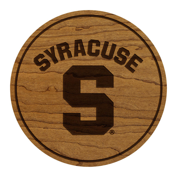 Syracuse University Wordmark Coaster – Crafted from Cherry or Maple Wood – Syracuse Orangemen
