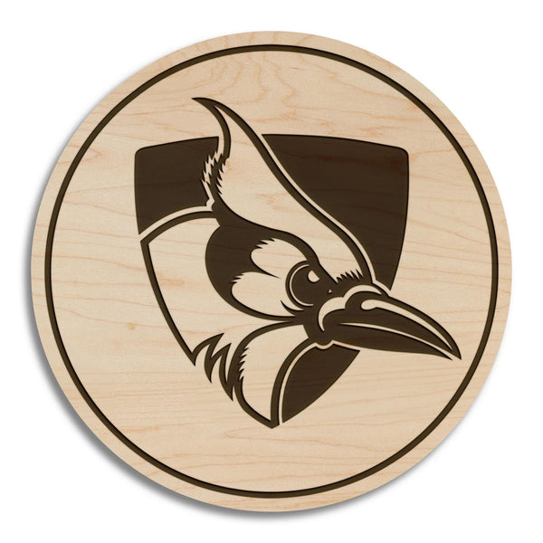 Johns Hopkins Blue Jay Shield Coaster – Crafted from Cherry or Maple Wood – Johns Hopkins Blue Jays