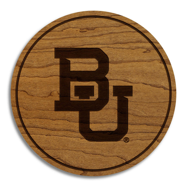 Baylor University BU Coaster – Crafted from Cherry or Maple Wood – Baylor Bears
