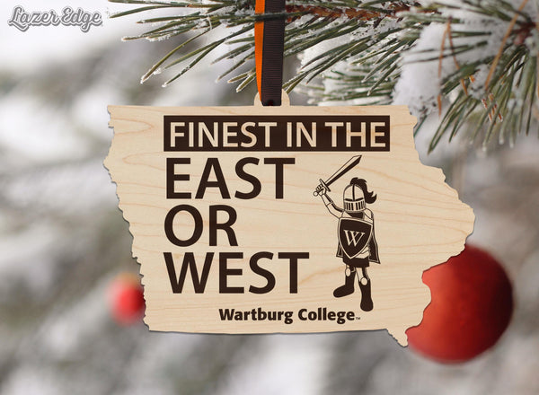 Wartburg College Knights Ornament – Crafted from Cherry or Maple Wood – Wartburg College