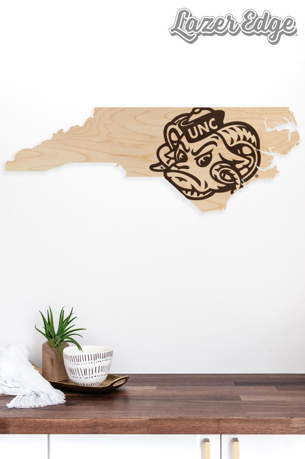 University of North Carolina Ramses on State Wall Hanging – Crafted from Cherry and  Maple Wood