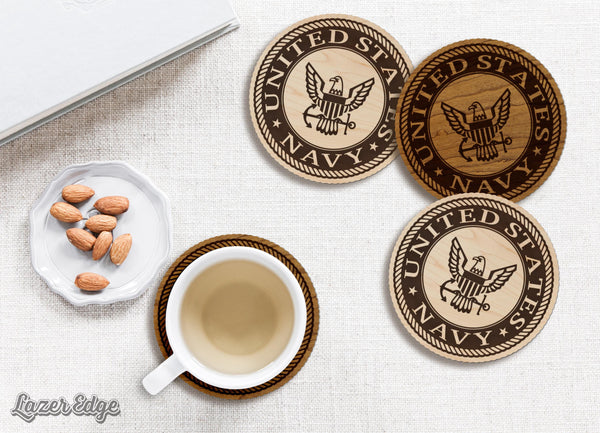 United States Navy Seal Coaster - Crafted from Cherry or Maple Wood