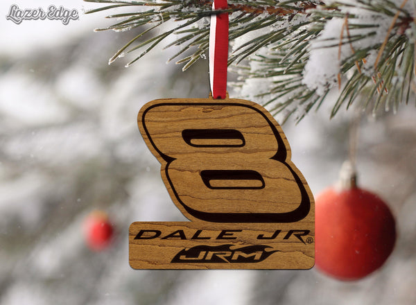 Dale Earnhardt Jr. #8 Wooden Ornament  | Crafted from Cherry and Maple Wood | Made in USA | Officially Licensed by JR Motorsports
