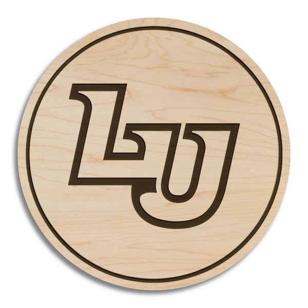 Liberty University LU Coaster – Crafted from Cherry or Maple Wood – Liberty University Flames