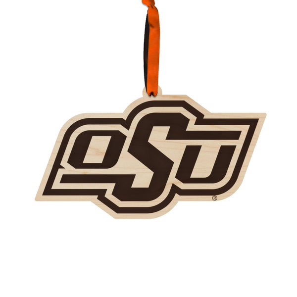 Oklahoma State OSU Ornament – Crafted from Cherry and Maple Wood – OSU Cowboys