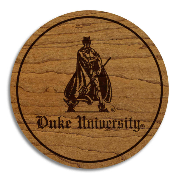 Duke Blue Devils Gothic Logo Coaster– Crafted from Cherry or Maple Wood – Duke University