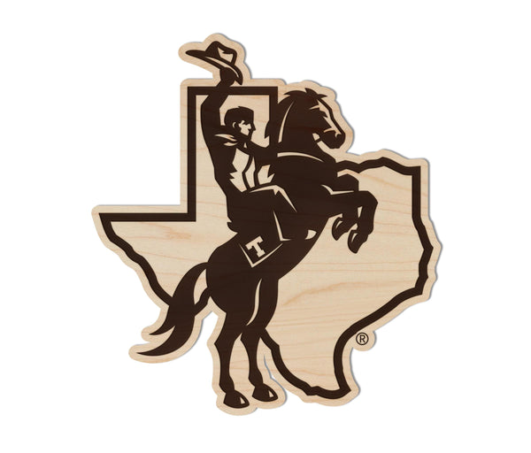 Tarleton State University Spirit Mark Magnet - Crafted from Cherry or Maple Wood - Tarleton State Texans