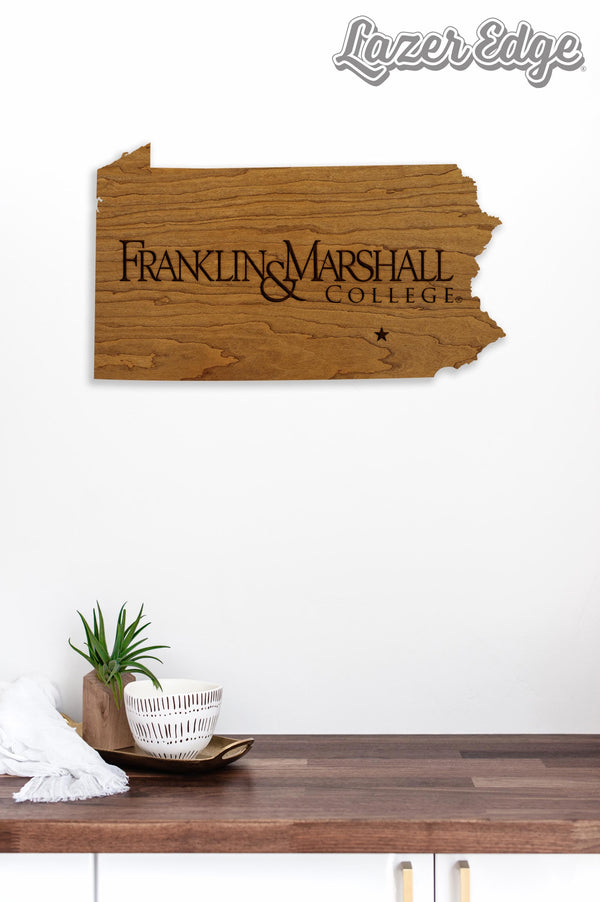 Franklin & Marshall Logo on State Wall Hanging – Crafted from Cherry and  Maple Wood - Franklin and Marshall College