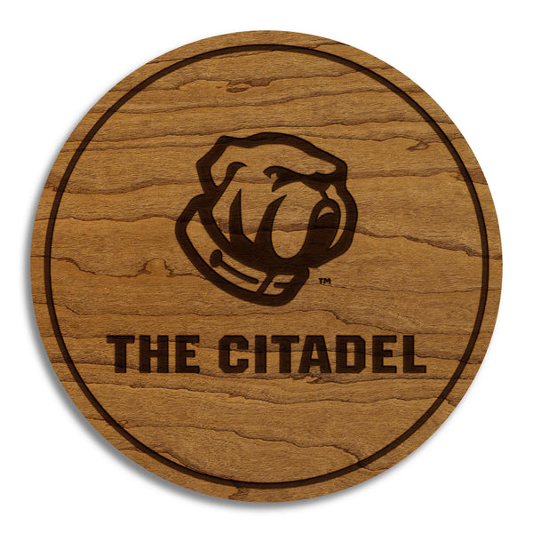 The Citadel Military College Bulldogs Coasters – Crafted from Cherry and Maple Wood – The Citadel Bulldogs